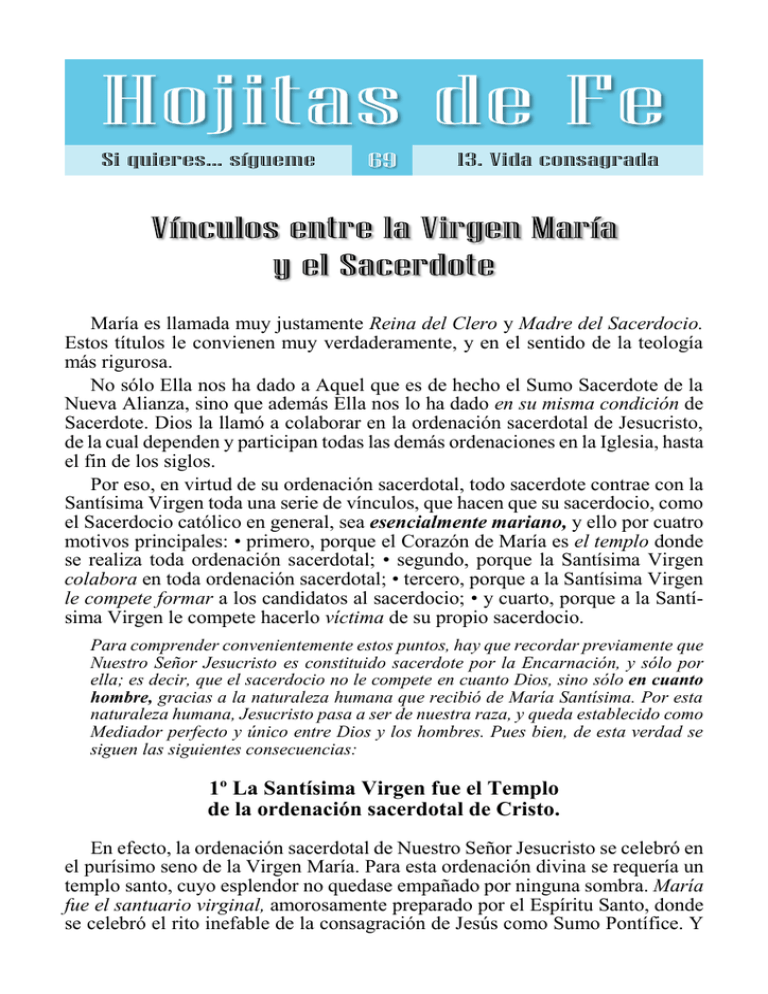 Hojita 69 V Nculos Entre La Virgen Mar A Y El Sacerdote