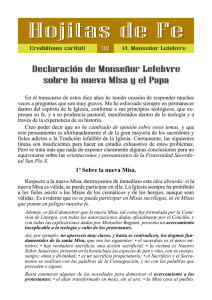 Hojita 32: Declaraci n de Mons. Lefebvre: la nueva misa