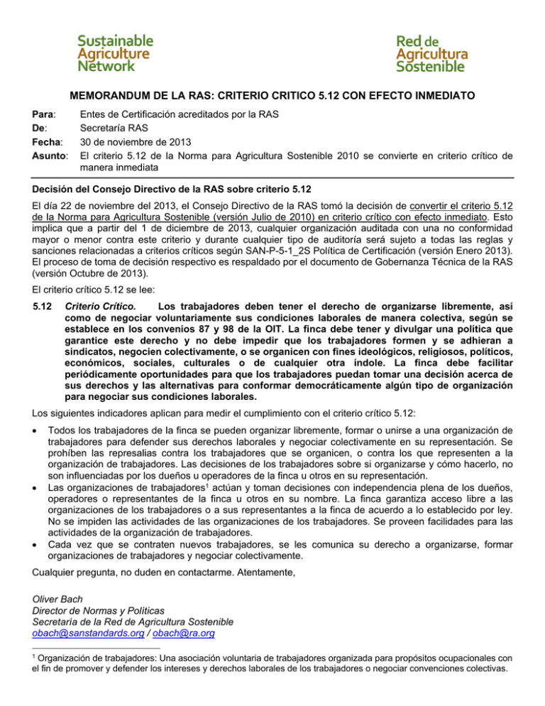RAS memorandum criterio critico 5 12 para ECs 30112013