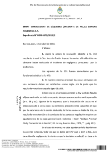 SPORT   MANAGEMENT   SA   S/QUIEBRA ... ARGENTINA S.A. Expediente N° COM 6572/2013/2