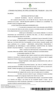 CÁMARA NACIONAL DE APELACIONES DEL TRABAJO - SALA VII