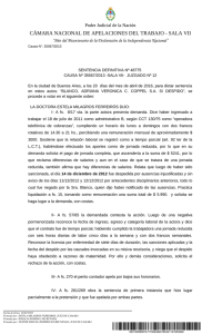 CÁMARA NACIONAL DE APELACIONES DEL TRABAJO - SALA VII “Año del Bicentenario de la Declaración de la Independencia Nacional”