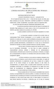 CÁMARA NACIONAL DE APELACIONES DEL TRABAJO - SALA VII Causa N°: 28005/2013