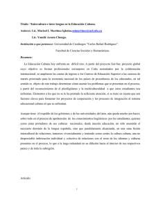 Intercultura e inter lengua en la Educacion Cubana (pdf)