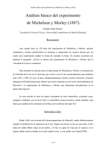 Analisis basico del experimento de Michelson y Morley (1887) (pdf)
