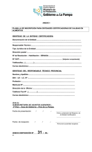 Planilla de Inscripción para Entidades Certificadoras - Anexo I