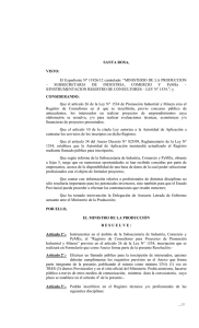 Resolución del Ministerio de la Producción Nº 569/2013