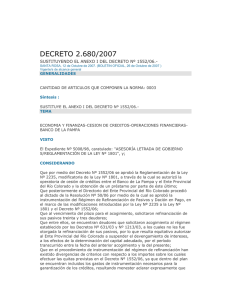 Decreto Provincial N° 2680/2007