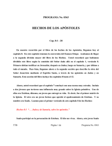 HECHOS DE LOS APÓSTOLES PROGRAMA No. 0363 Cap. 8:1 - 28