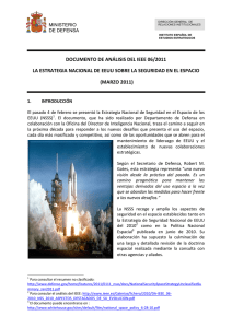 DOCUMENTO DE ANÁLISIS DEL IEEE 06/2011   LA ESTRATEGIA NACIONAL DE EEUU SOBRE LA SEGURIDAD EN EL ESPACIO 