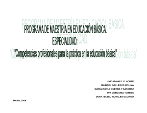 Primera Especialidad MEBá, Competencias profesionales para la práctica en la educación básica