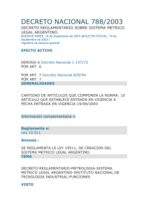 Decreto Nacional 788/2003