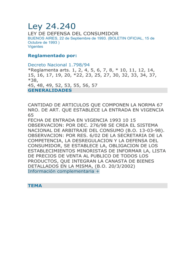 Ley 24240 Art 46