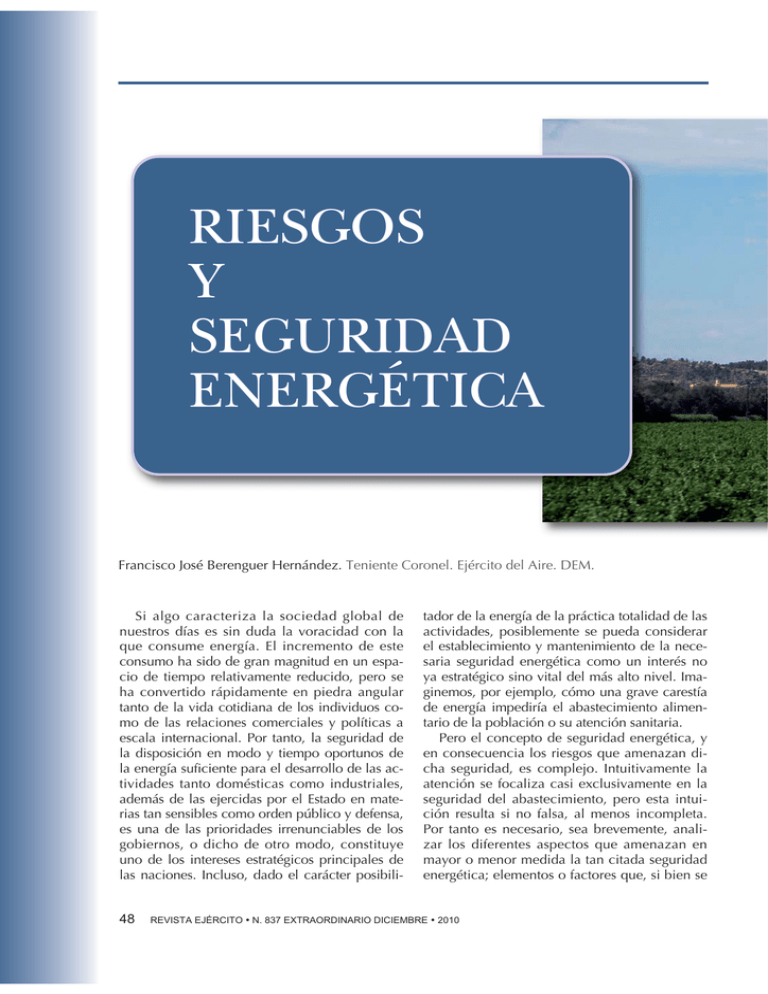 RIESGOS Y SEGURIDAD ENERGÉTICA