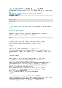 Decreto Nacional N&deg; 1031/2002