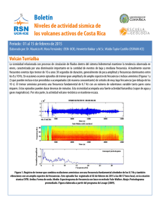 Boletín sismicidad volcánica, 1° al 15 de febrero 2015
