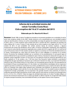 Informe ciclo eruptivo 16-31 octubre 2015