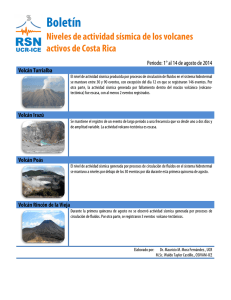 Boletín sismicidad volcánica, 1°-14 de Agosto 2014.