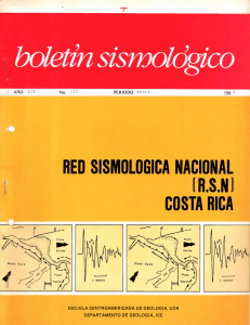 RED SISMOLÓGICA NACIONAL (R.S.NI COSTA RICA J ANO XIV