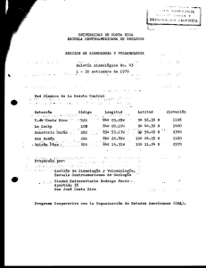 UNIVERSIDAD DE COSTA RICA ESCUELA CENTROAMERICANA DE GEOLOGÍA Boletín sismológico No. 43