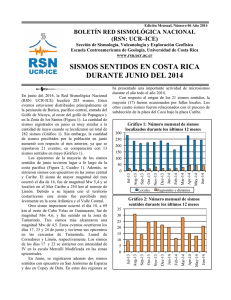 Reporte sismos sentidos, Junio 2014.