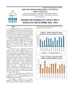 Reporte sismos sentidos, Diciembre 2014.
