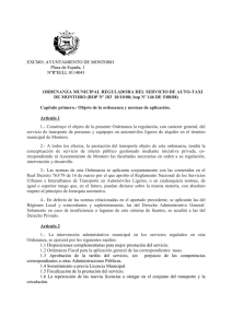 Ordenanza reguladora de Servicio de Auto-taxi