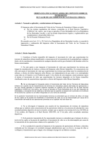 Impuesto sobre el Incremento del Valor de los terrenos de Naturaleza Urbana