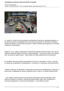 Autoridades en alerta por rebrote de AH1N1 en Ecuador