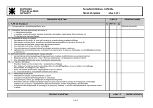 Grilla de evaluación del Plan de Tesis Propuesto, empleada por la Comisión de Posgrado del Rectorado de la UTN