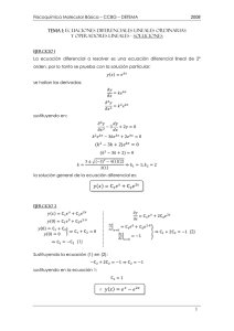 Tema 1: Ecuaciones diferenciales lineales ordinarias y operadores lineales - SOLUCIONES