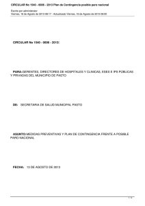 CIRCULAR No 1540 - 0006 - 2013 Plan de Contingencia...