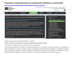 Preguntas y respuestas sobre los suplementos diet ticos y nutricionales