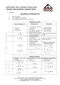 Fórmulas de Estadística Descriptiva