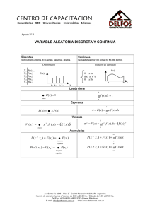 Formulas de Variable Aleatoria Discreta y Continua