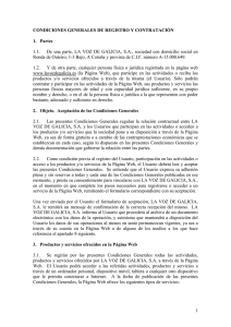 CONDICIONES GENERALES DE REGISTRO Y CONTRATACIÓN 1. Partes  1.1.