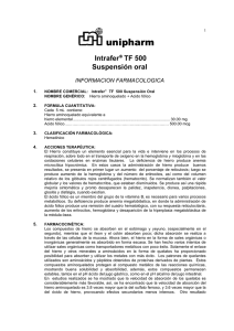 unipharm Intrafer TF 500 Suspensión oral