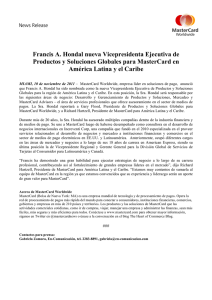 Francis A. Hondal nueva Vicepresidenta Ejecutiva de