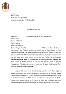 Sentència de la Sala Contenciosa Administrativa del Tribunal Superior de Justícia de les Illes Balears