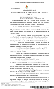CÁMARA NACIONAL DE APELACIONES DEL TRABAJO - SALA VII Causa N°: 8218/2011