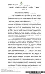 CÁMARA NACIONAL DE APELACIONES DEL TRABAJO - SALA VII Causa N°: 50137/2010