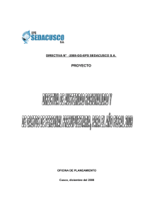 PROYECTO DIRECTIVA N°   -2008-GG-EPS SEDACUSCO S.A. OFICINA DE PLANEAMIENTO