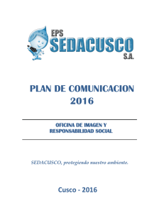 PLAN DE COMUNICACION 2016 Cusco - 2016