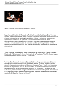 “Piano Funcional”, nuevo manual de Verónica Sierralta