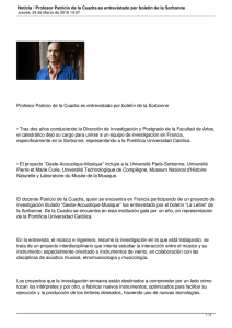 Profesor Patricio de la Cuadra es entrevistado por boletín de... • Tras dos años conduciendo la Dirección de Investigación y...