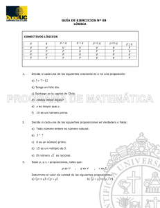 Taller No. 2 LÓGICA PROPOSICIONAL