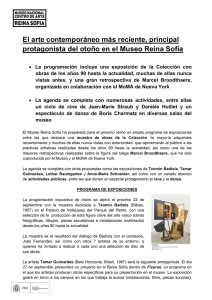 Nota de prensa con la programación completa del Museo Reina Sofía en otoño