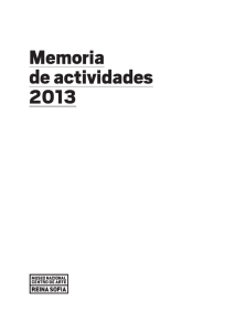 Memoria de actividades 2013
