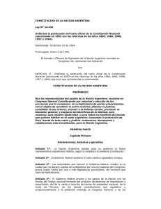 Ley 24.430 Publicación Oficial del texto Constitucional