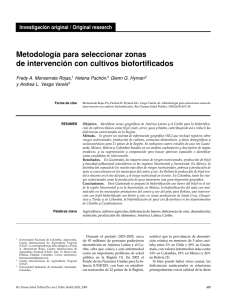 Metodología para seleccionar zonas de intervención con cultivos biofortificados